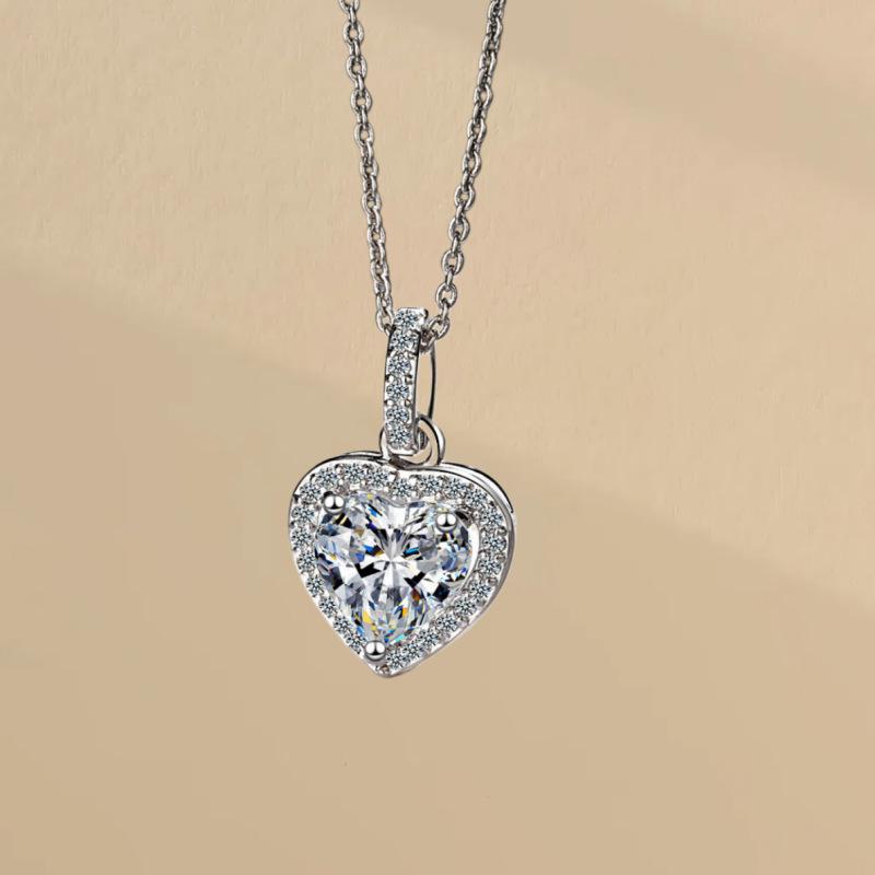 Korean Style Heart Zirconia Necklace Pendant Pendant Only, No Chain