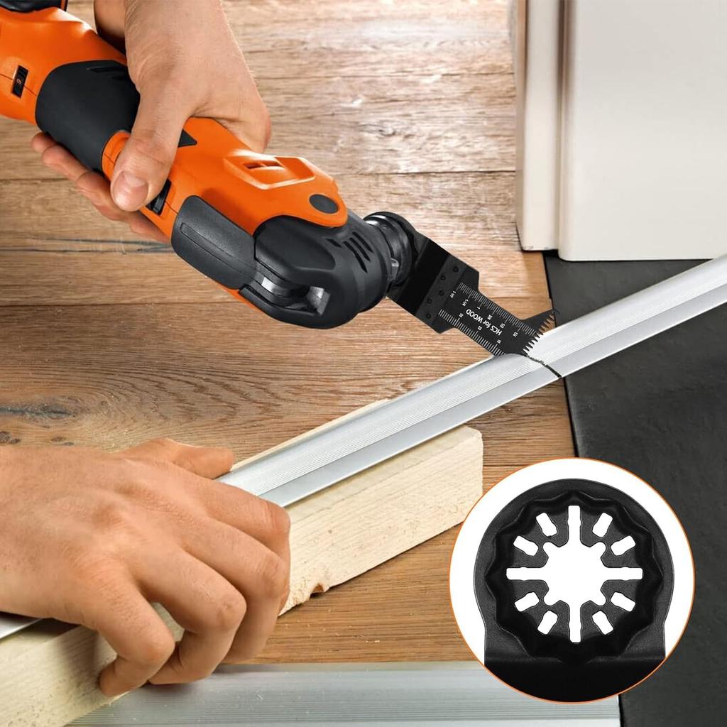 Oscillating Blades,24Pcs Multi Tool Saw Blades Set,Universal Blade Wood,Metal Quick Release Multi-Tool Blade Compatible with Bosch,Fein,Makita