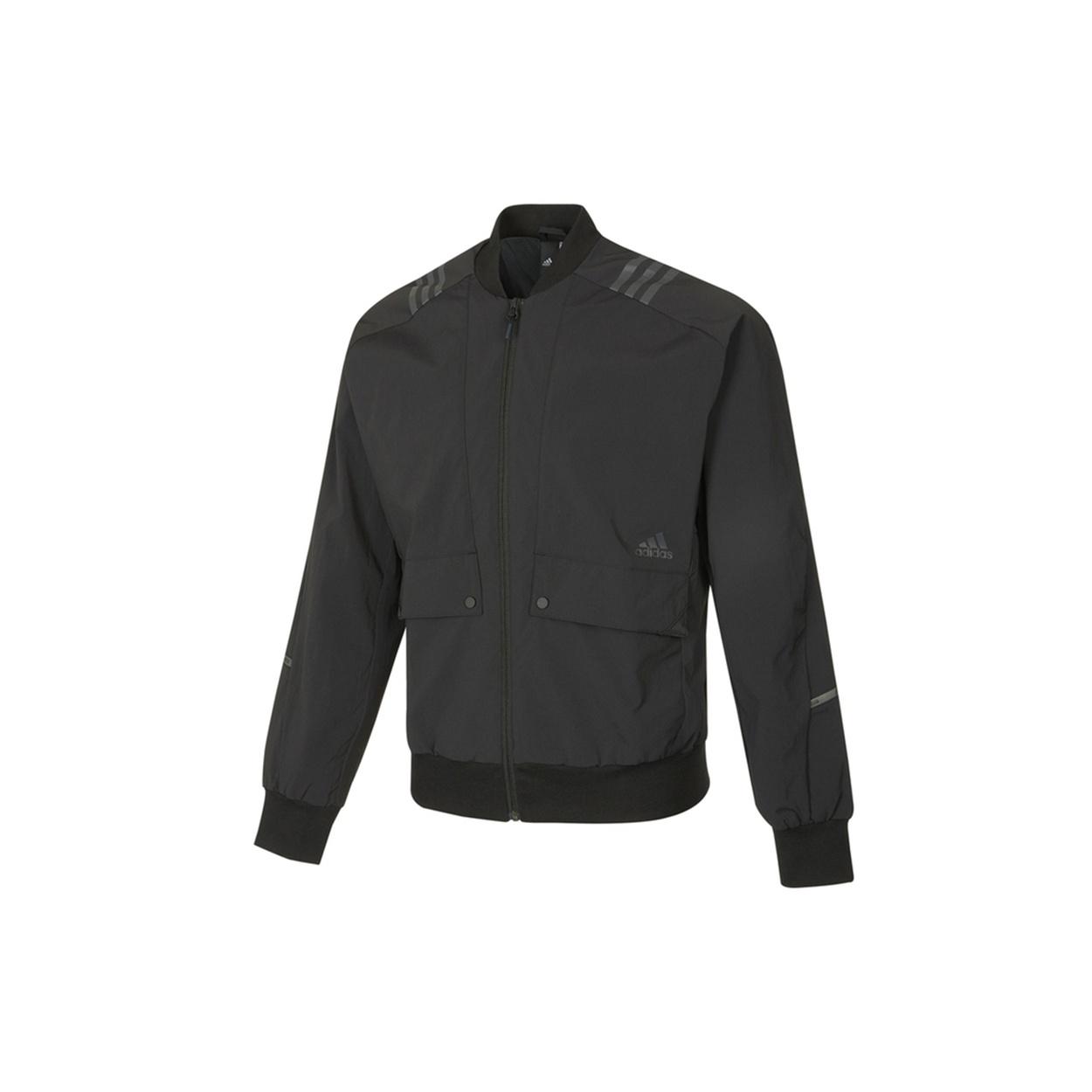 Men s adidas Sports Stylish Solid Color Logo Minimalistic Jacket Black H40231 S