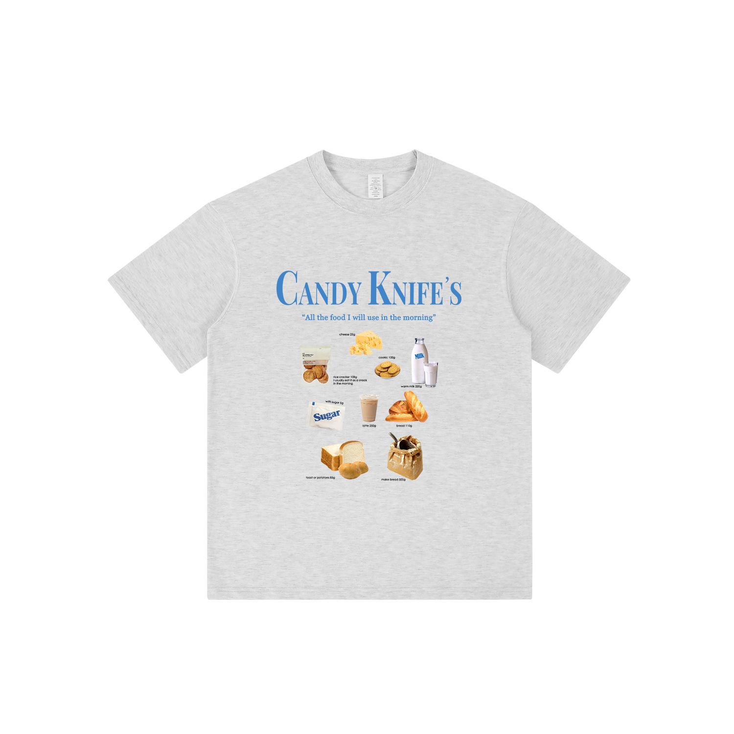

Футболка с графическим принтом «Завтрак в корейском стиле с солевой системой» - Унисекс, повседневная, с круглым вырезом и короткими рукавами XL хизер серый