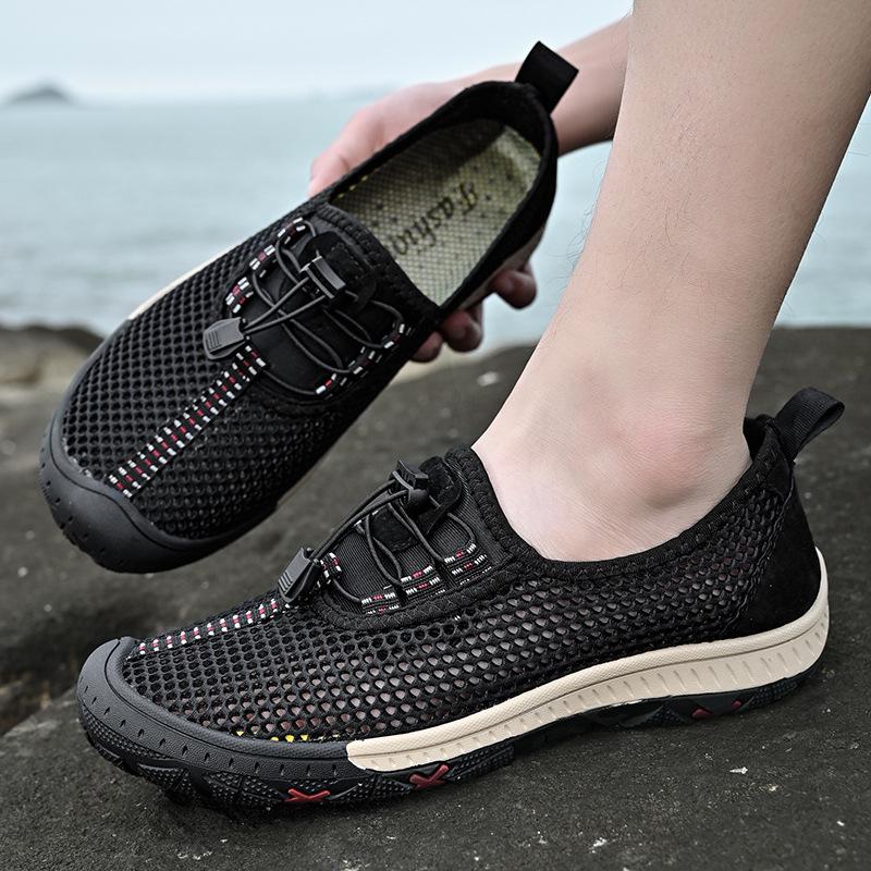 Men's Summer Mesh Non-Slip Outdoor Sports Shoes - Breathable, Wear-Resistant, Large Size Hiking & Travel Sneakers.