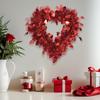 Heart Shaped Wreath Wall Hanging Decor Love Heart Wreath Valentine's Day Wreath for Window Party Indoor Front Door Festival