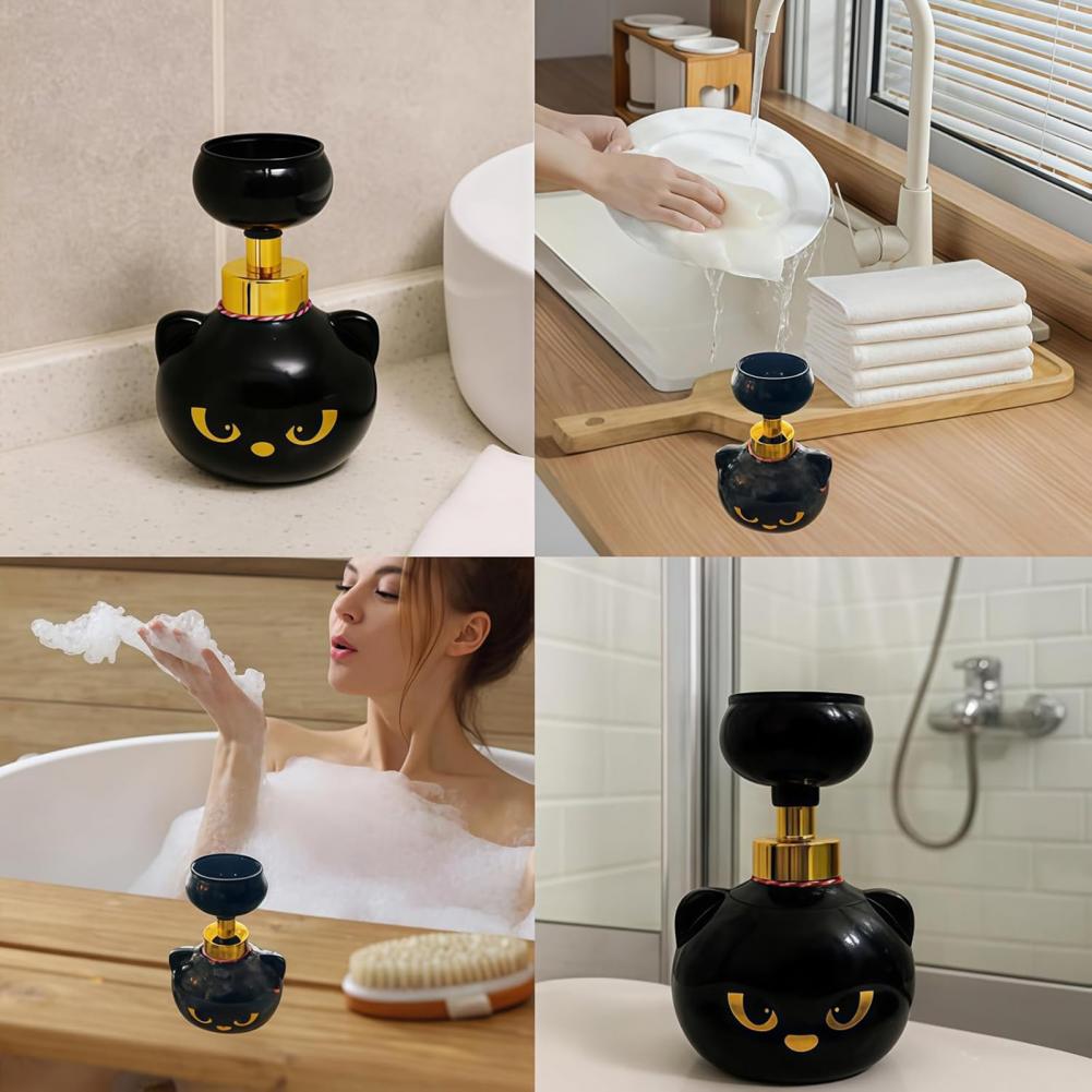 Black Cat Pattern Hand Sanitizer Bottle Cat Paw Foam Soap Dispenser Black Cat Claw Paw Foam Soap Dispenser Set