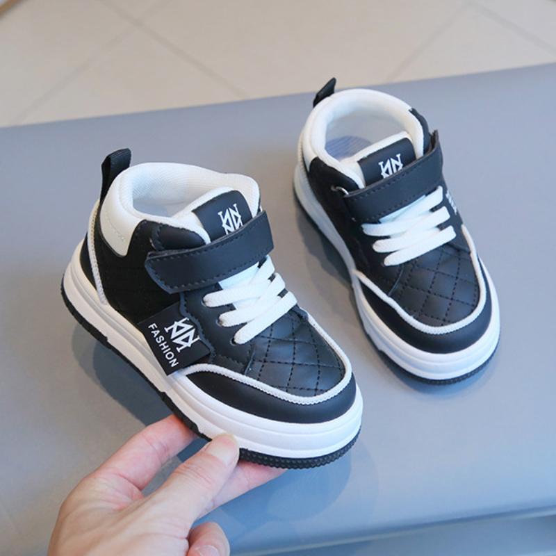 

Детская спортивная обувь, весенне-осенние повседневные кеды для мальчиков, белые кроссовки на высокой подошве для девочек, детская обувь на мягкой подошве 32 чёрный