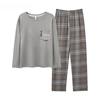 Baumwoll-Pyjama-Set, eleganter Pijama im minimalistischen Stil, Übergröße, Heimanzug für Jungen, Herbst/Winter, Herren, lässiger Schlafanzug