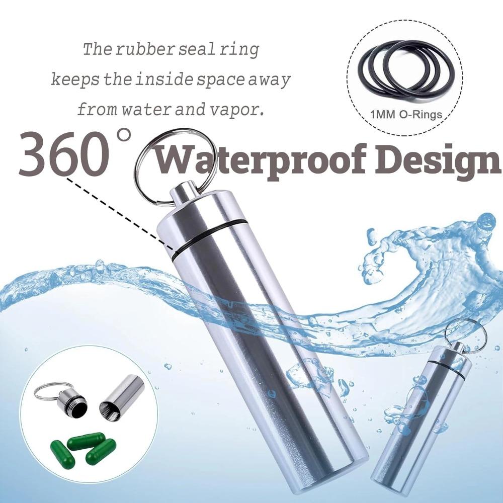 New Mini Waterproof Portable Pill Case Organizer Keychain Box Travel EarPlug Container Bottle with Keyring for Medicine Holder