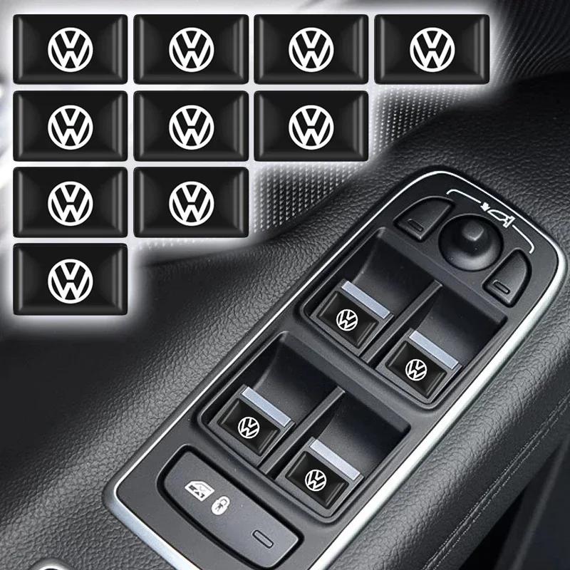 ear1 10PCS Epoxy for Volkswagen VW Rline GTI Passat Golf Bora Jetta Scirocco SR32 SR36 Car Interior Button Stickers Decorative Decals
