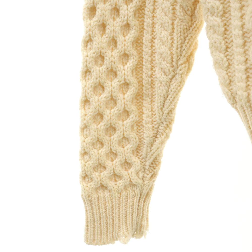 ALLEN JOLLY 80s 90s Wool Old Long Sleeve Sweater XL White Knit Men's Used