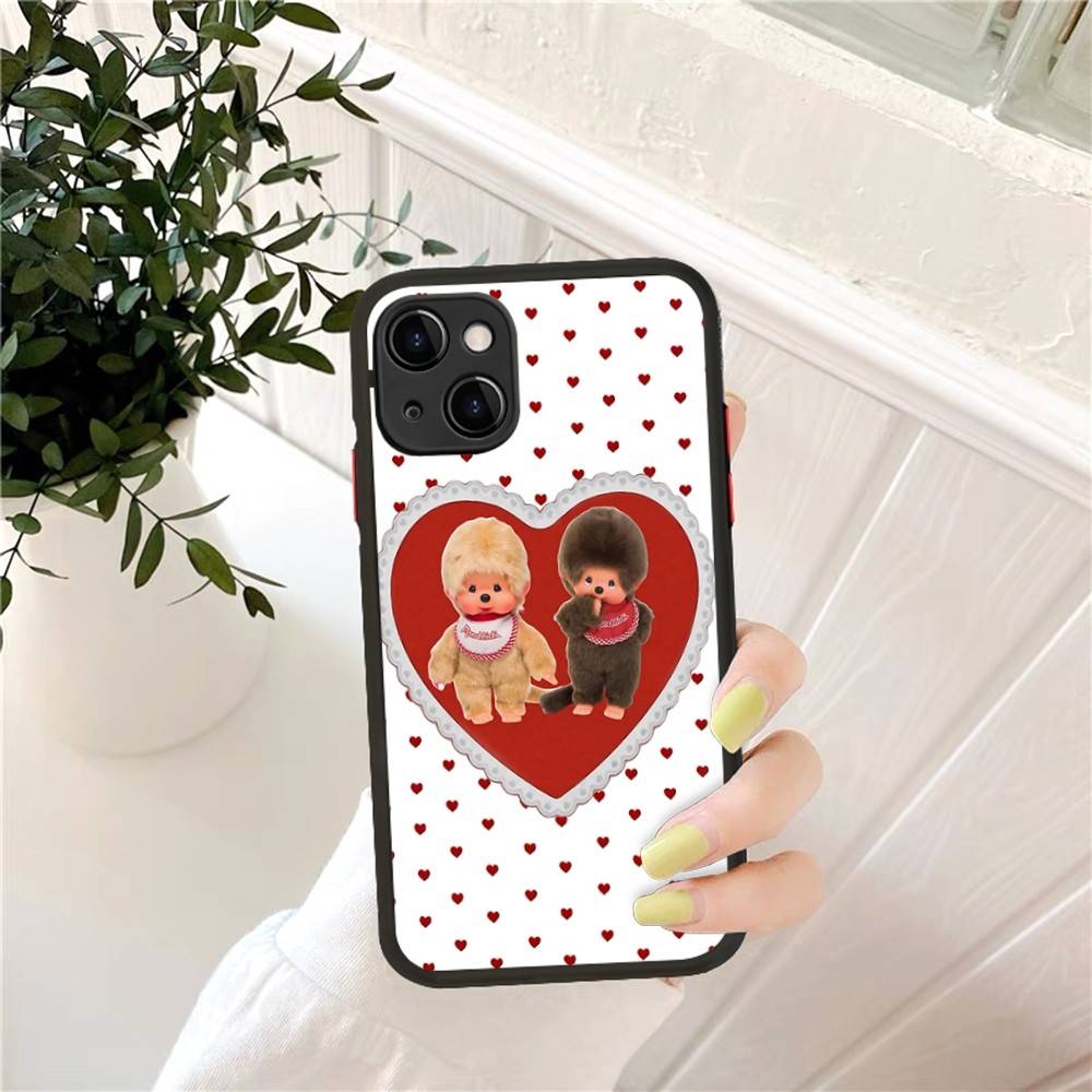 Cute Cartoon M-Monchhichi Phone Case For IPhone 14 12 13 Mini Pro Max 8 7 Plus X XR XS MAX Translucent Matte Covers