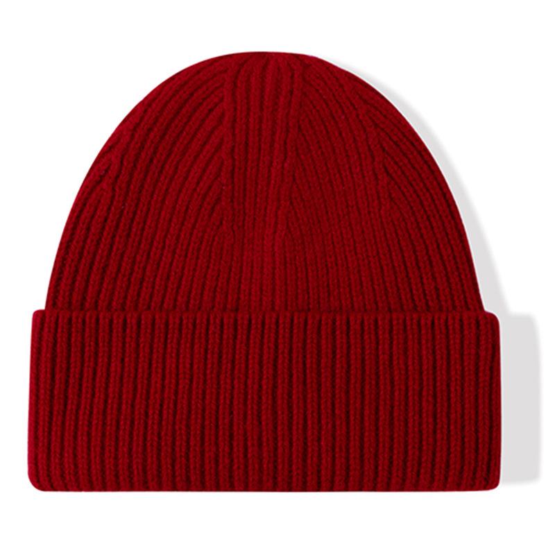 Classic Ribbed Knit Beanie-Unisex 100% Wool Hat for Autumn/Winter Business & Travel One Size Fits Most