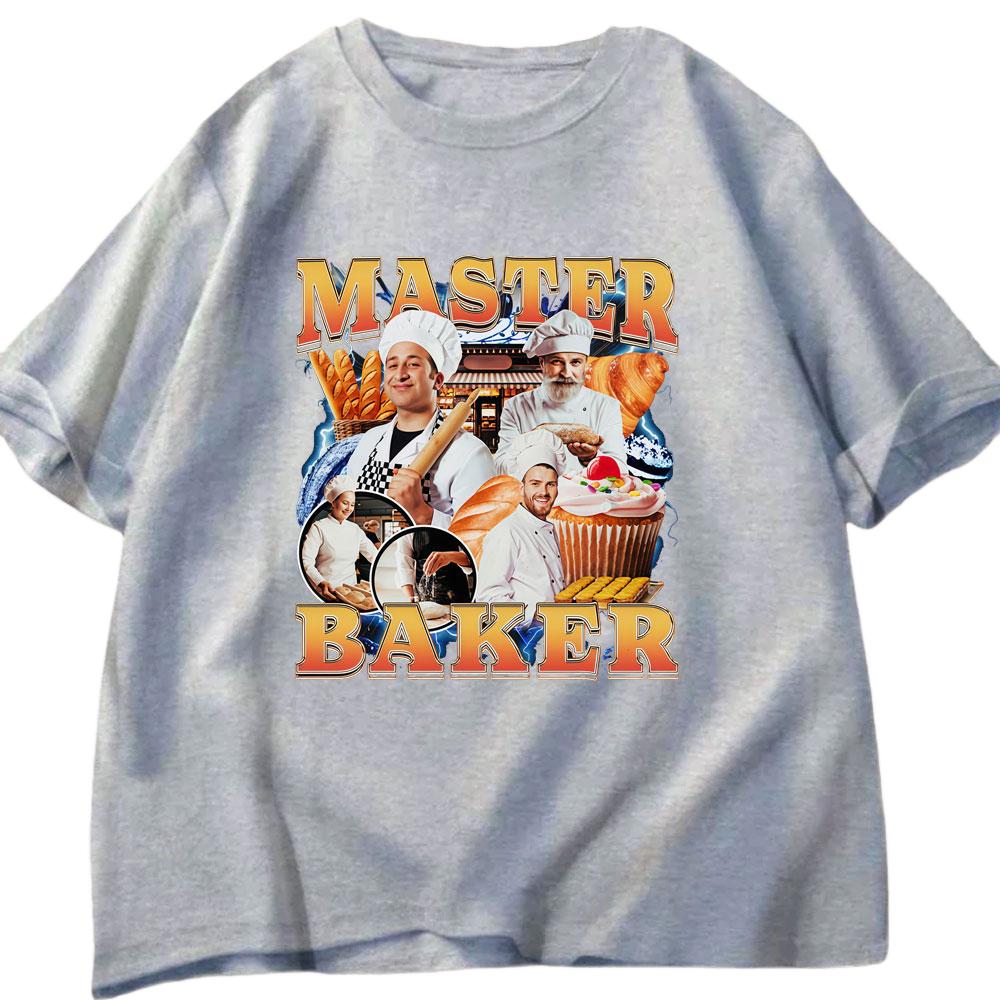 Meisterbäcker Lustiges Meme Muster T-Shirt Sommer Herren Damen Lässig Baumwolle Mode Harajuku Übergroß Streetwear Y2K T-Shirt Top
