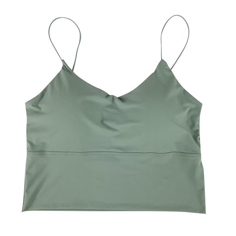 Korean Summer Ice Silk Seamless Camisole with Chest Pads Women's Anti-Exposure Stylish Back Vest