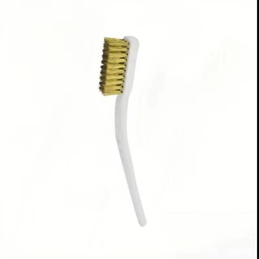 Copper Plating Wire Brush Set Curved Handle Metal Polishing Brush Brass Wire Brush Metal Polishing