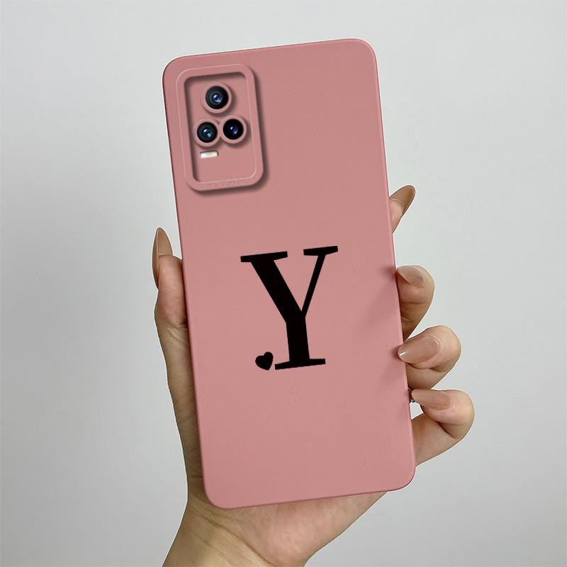 

For Vivo Y73 Case V2059 V2146 Cute Initial Letters Cover Liquid Silicone Soft Phone Case For Vivo Y73 Y 73 VivoY73 Fundas Coque Vivo Y73