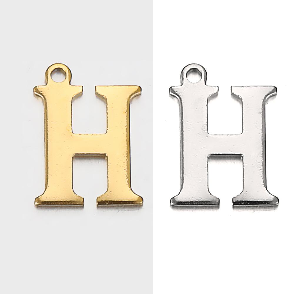 20pcs Stainless Steel Gold Letter Charm Initial Charms Alphabet Beads Pendants Assorted for Bracelet Necklace Jewelry Making DIY