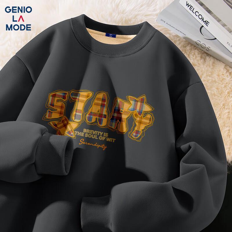 

GENIOLAMODE Men s Fleece-Lined Crew Neck Sweatshirt 3XL