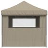 VidaXL Tente de réception pliable escamotable 4 parois latérales taupe, tente, tente à auvent, auvent de gazebo 4004978