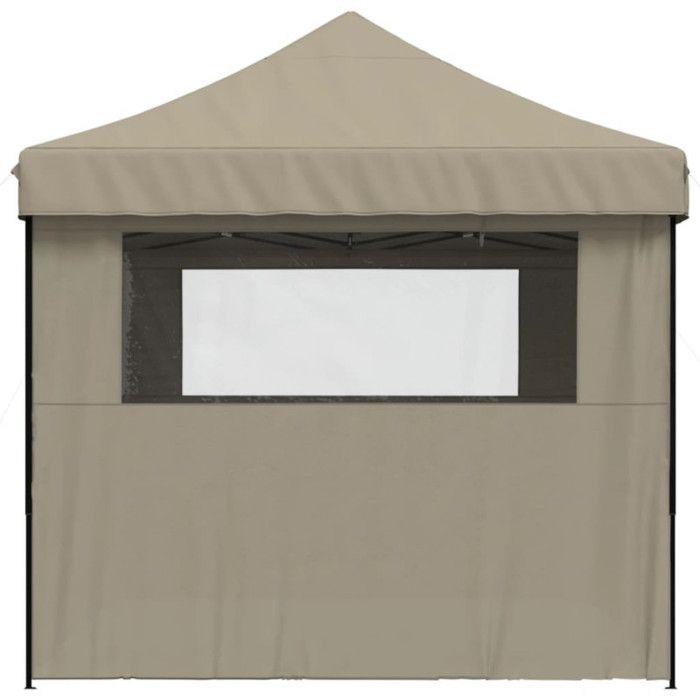 VidaXL Tente de réception pliable escamotable 4 parois latérales taupe, tente, tente à auvent, auvent de gazebo 4004978