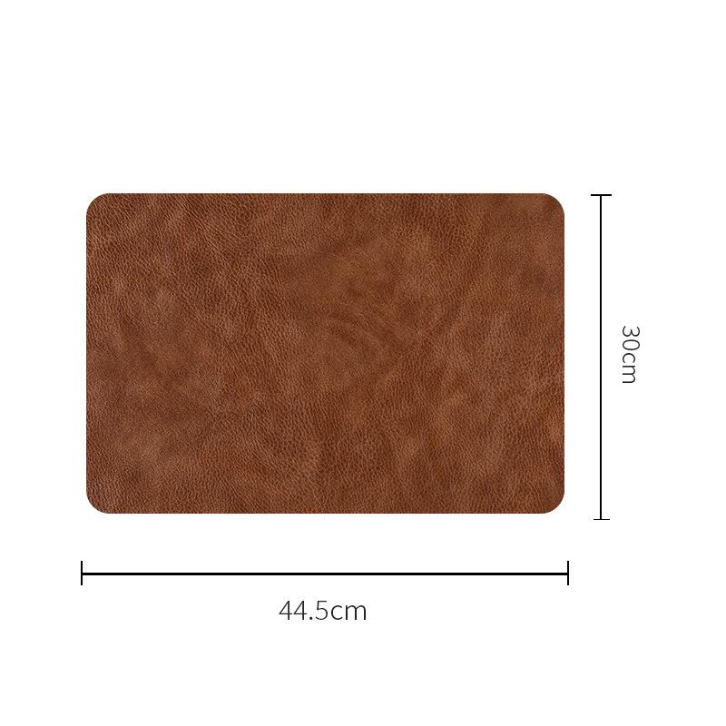 Minimalist Luxury Soft PVC Leather Heat-Resistant Placemat Table Protectors Oil-Proof Dining Mats Bowl Pads Kitchen Dining Decor 44.5x30cm 1pc
