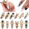 Damen Eleganter Schleife Nagelring Charme Krone Blume Kristall Finger Nagelringe