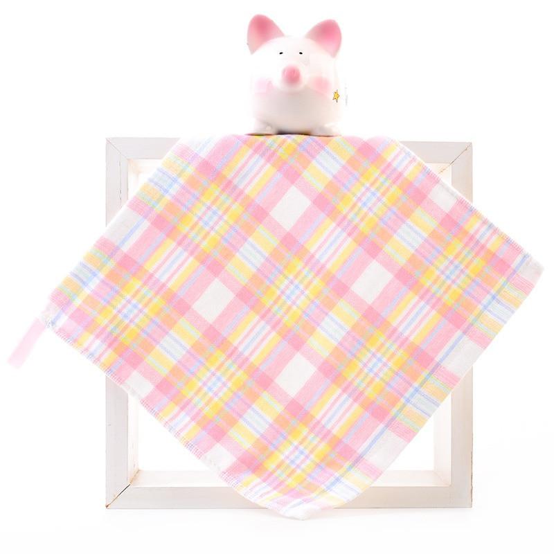 

1Pc 25x25cm Gauze Terry Cotton Soft Absorbent Multi-color Plaid Bathroom Children Kids Square Face Towel 25x25cm рожевий