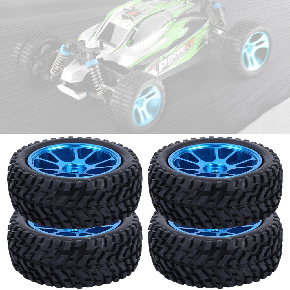 75mm RC Alloy Wheel Blue Rally Tire Tyre for WL 118 A959 A979 A969 Racing Car