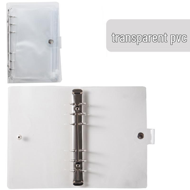 A6 Macaroon Leather Notebook Binder with 12 Refillable Zipper Pockets for Bills and Coins