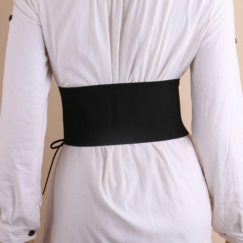 High Waist Zipper Cummerbunds PU Leather Wide Waist Belt Personality Female Waistband  Dress