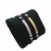 Engravable Titanium Steel and Leather Bracelet - Korean Style Stainless Steel Lucky Bracelet
