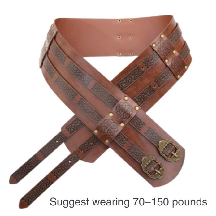 Brown Wide Belt Medieval Embossed Belt Belt Cosplay Medieval Cosplay