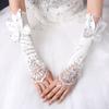 Stretchy Fit Fingerless Bridal Gloves Bead Detailing Bridal Arm Sleeves  Tea Parties