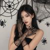 Gauze Women Driving Gloves Transparent Long Mittens Elegant Spider Web Gloves Outdoor