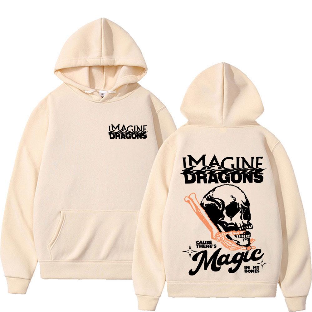 Imagine Dragons Loom World Tour Skull Hoodie Men Women Harajuku Hip Hop Vintage Gothic Clothes Hoodies Oversized Sweatshirt