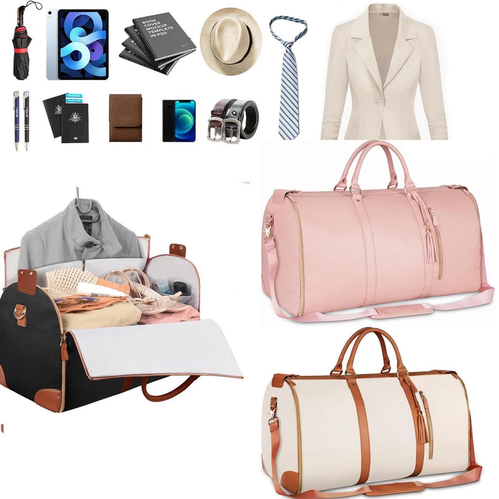 Large Foldable All-Black Travel Handbag for Women – Multifunctional Gym, Suit, and Luggage Bag