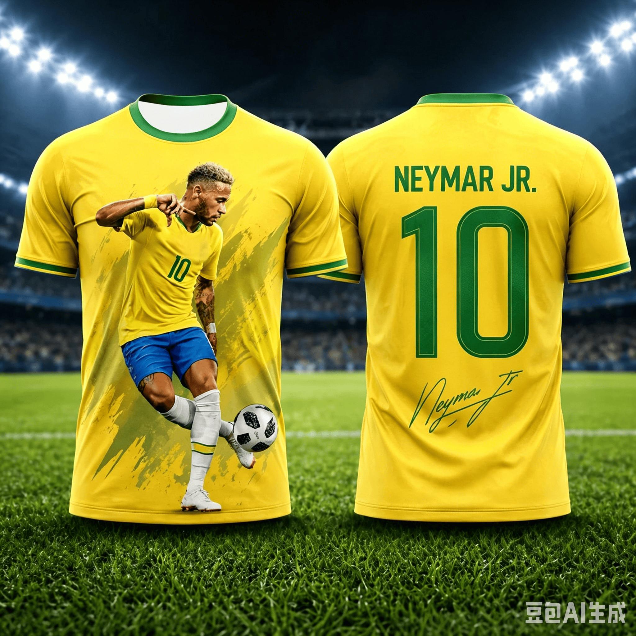 KI Neues Neymar Fußballteam Trikot 3D Gedrucktes Atmungsaktives Sommer Sportshirt Für Kinderfans Outdoor Fußball Trainingsshirt M
