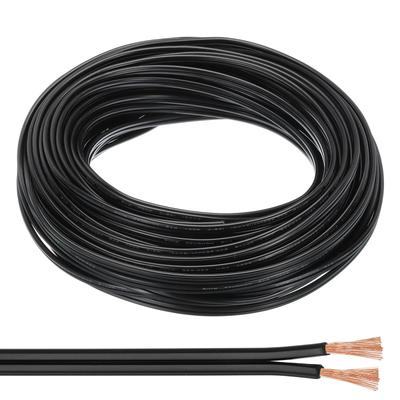 PATIKIL 30m 18/2 PVC-ummantelter Draht, 300V SP T-2 Lampenschnur, Isoliertes hitzebeständiges flexibles Kabel für LED-Lampen, Audiokabel und Lautsprecher, Schwarz, U