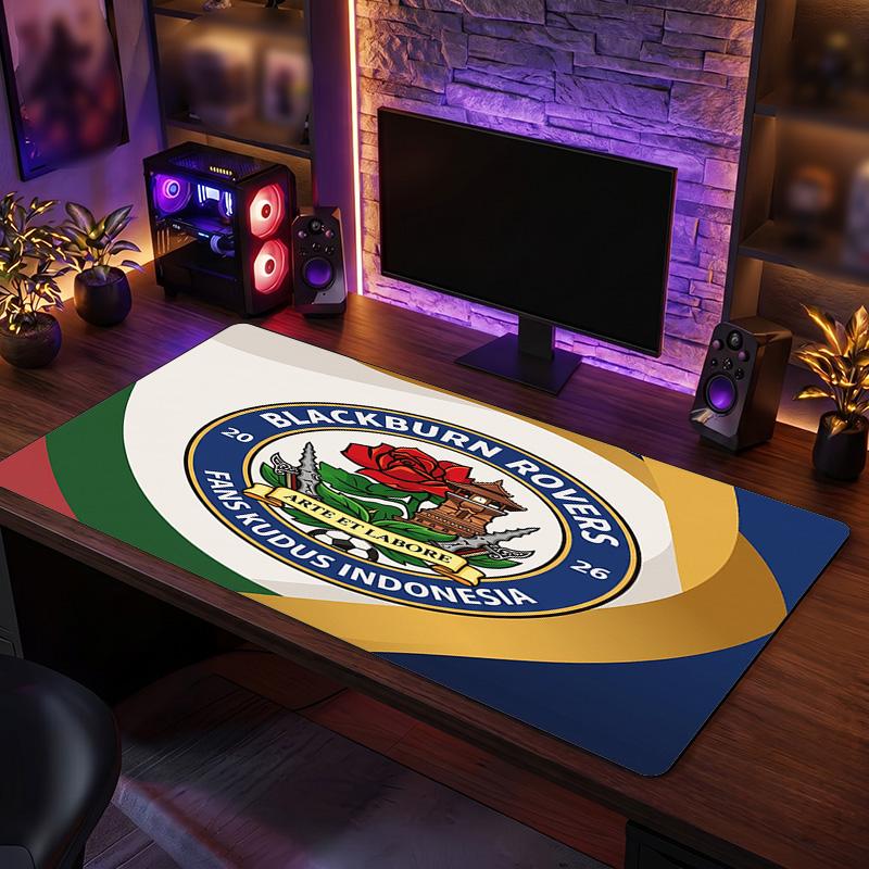 Tappetino per Mouse Grande Stampa Calcio Blackburn Rovers, Tappetino Esteso Antiscivolo per Scrivania da Gioco per Ufficio Casa