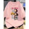 Plus Size Demon Slayer Anime Printed Men and Women Tshirt Casual Summer Parent Child Top Fashion Cotton Harajuku Y2K Street Wea