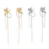 Stylish Butterfly Jewel Earrings Alloy Dangle Jewelry Allergy Silver Studs For Formal