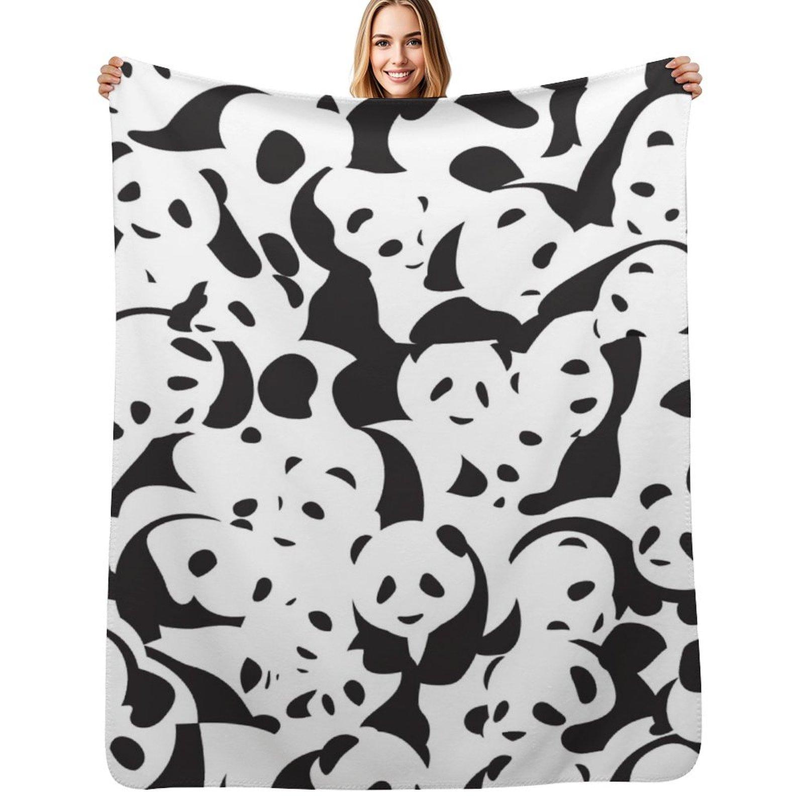 Panda Panda seamless pattern Throw Blanket Plush Fuzzy Cozy Blanket for Couch Sofa Size: 75*100cm, Weight: 230 GSM