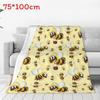 Cartoon Cute Bee Design Lightweight Warm Fleece Blanket For Kids Home Decor