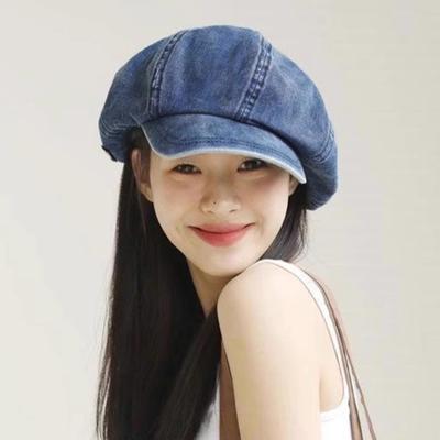 Cappello ottagonale da donna, largo, retrò, da cowboy, tinta unita, leggero, a tesa lunga, traspirante, protezione solare, anti-UV, accessorio per foto, cappello da pittore, basco estivo