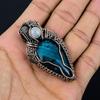 Blue Flash Labradorite Gemstone Pendant Copper Wire Wrapped Pendant Necklace Labradorite Pendant Jewelry Labradorite Jewelry Gift for Her