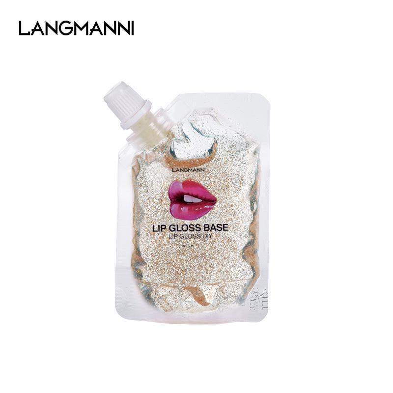 Langmanni DIY Lip Gloss Base Gel Raw Material Glitter Pearlescent