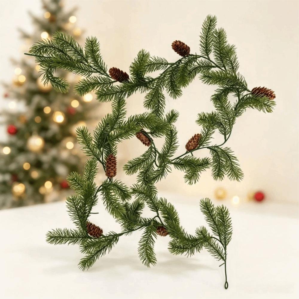 Long Vines Artificial Christmas Tree Pine Needles Berry Cone Artificial Plants High Quality Artificial Pine Leaves Wedding Decor