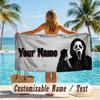 Custom Text Beach Towel, Soft Absorbent Swimming Multi-use TowelScream Ghostface