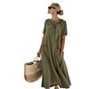 2026 Spring/Summer New Women's Bow Collar Elegant Casual Long Sleeve Short Sleeve Dress