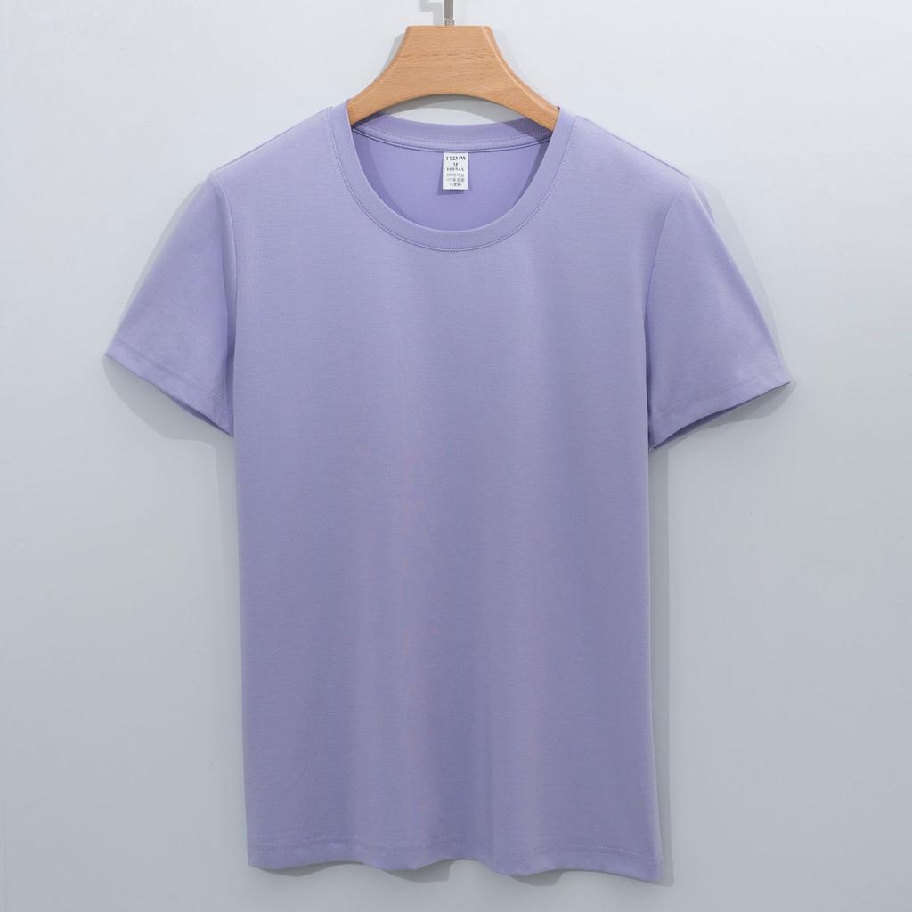 T-shirt for Women's Summer Short-sleeved Round Neck Solid Color 220g Modal Pullover Women's T-shirt