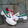 2025 Deform Wheel Skates Roller Skate Shoes Runaway Sneakers With 4-Wheel Casual Deformation Parkour Adult Children Rounds Walk
