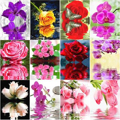 Nowy 5D DIY diamentowe malowanie kwiaty diamentowe hafty dekoracje ścieg krzyżykowy w pełni z okrągłych wierteł Home Decor instrukcja sztuka prezent